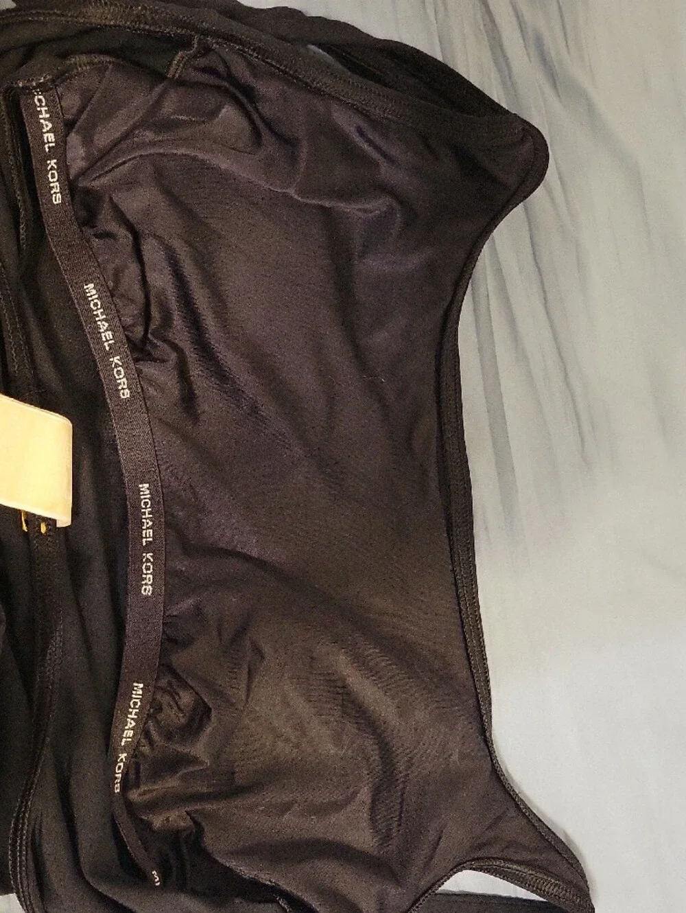 Michael Kors Solid Black Women's Tankini and Bikini Bottom Set